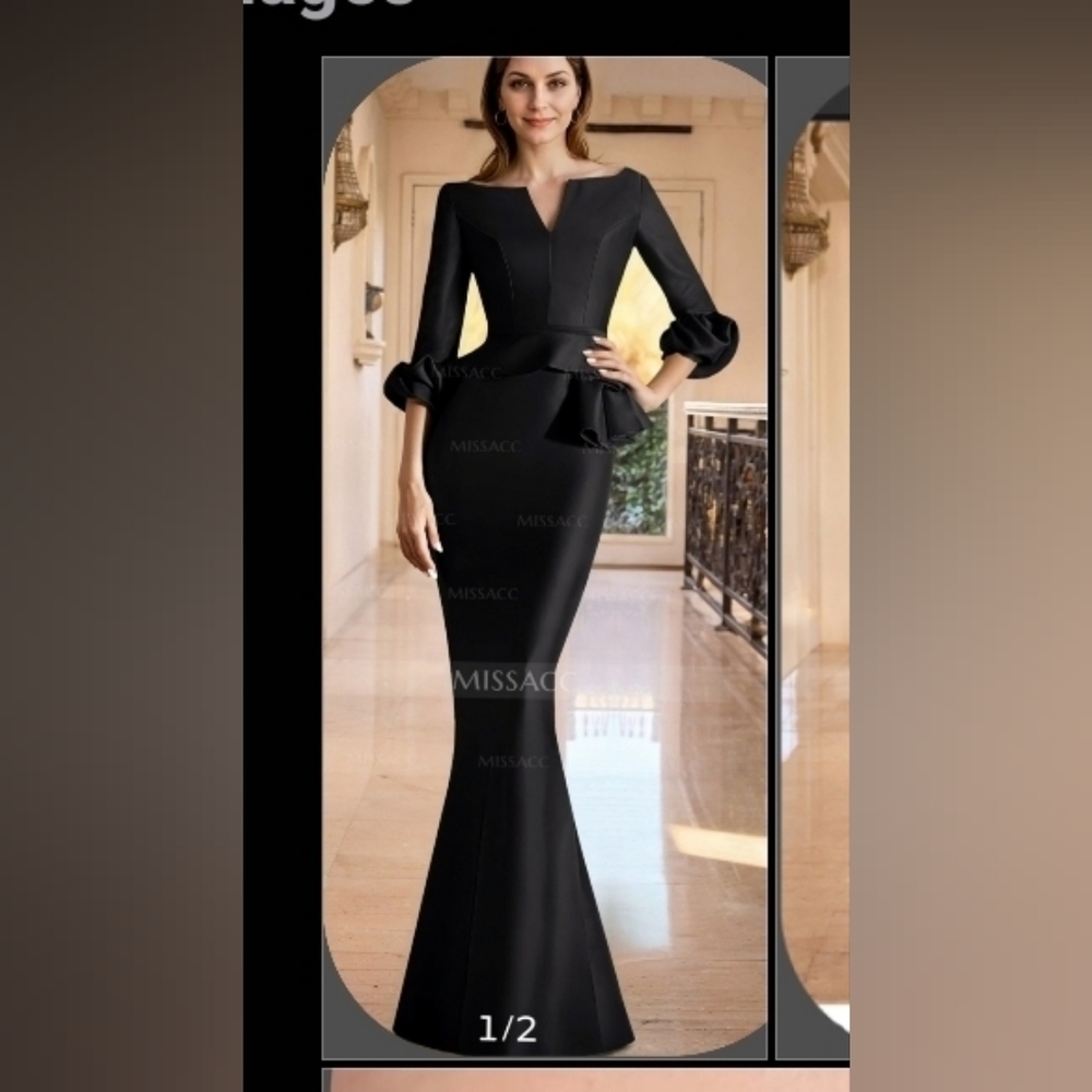 Missacc Black Elegant Wedding Dress